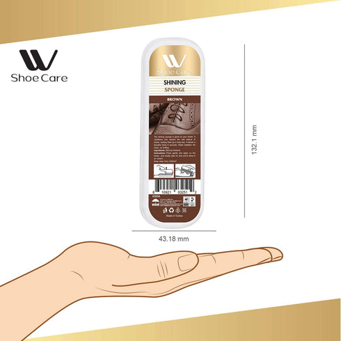 Shoe Shining Sponge Brown - 0.37 fl oz | WBM SHOE CARE